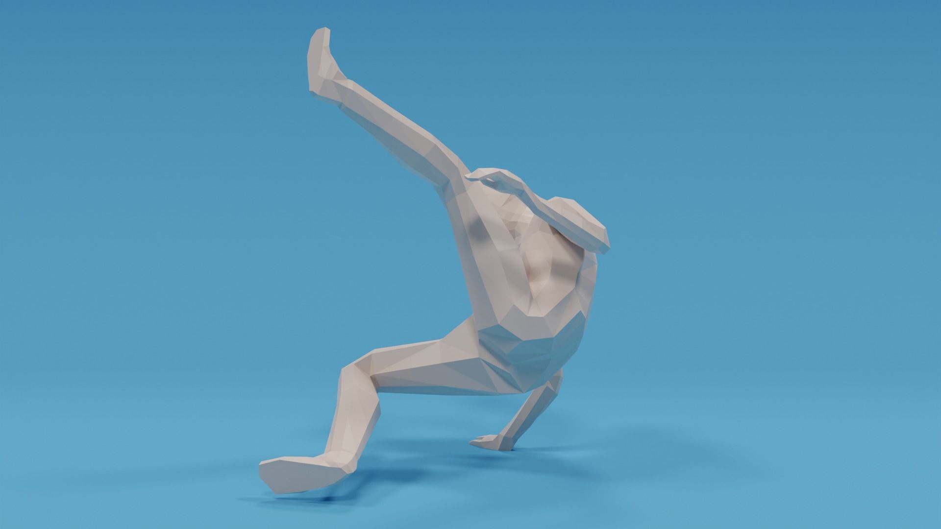 Low Poly Break Dance Kid Low-poly 3D model_3