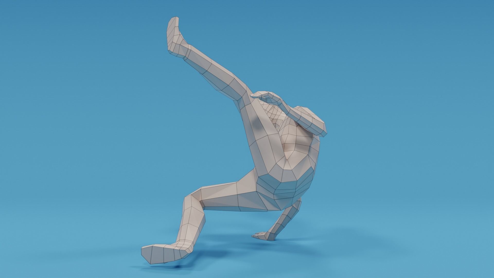 Low Poly Break Dance Kid Low-poly 3D model_13