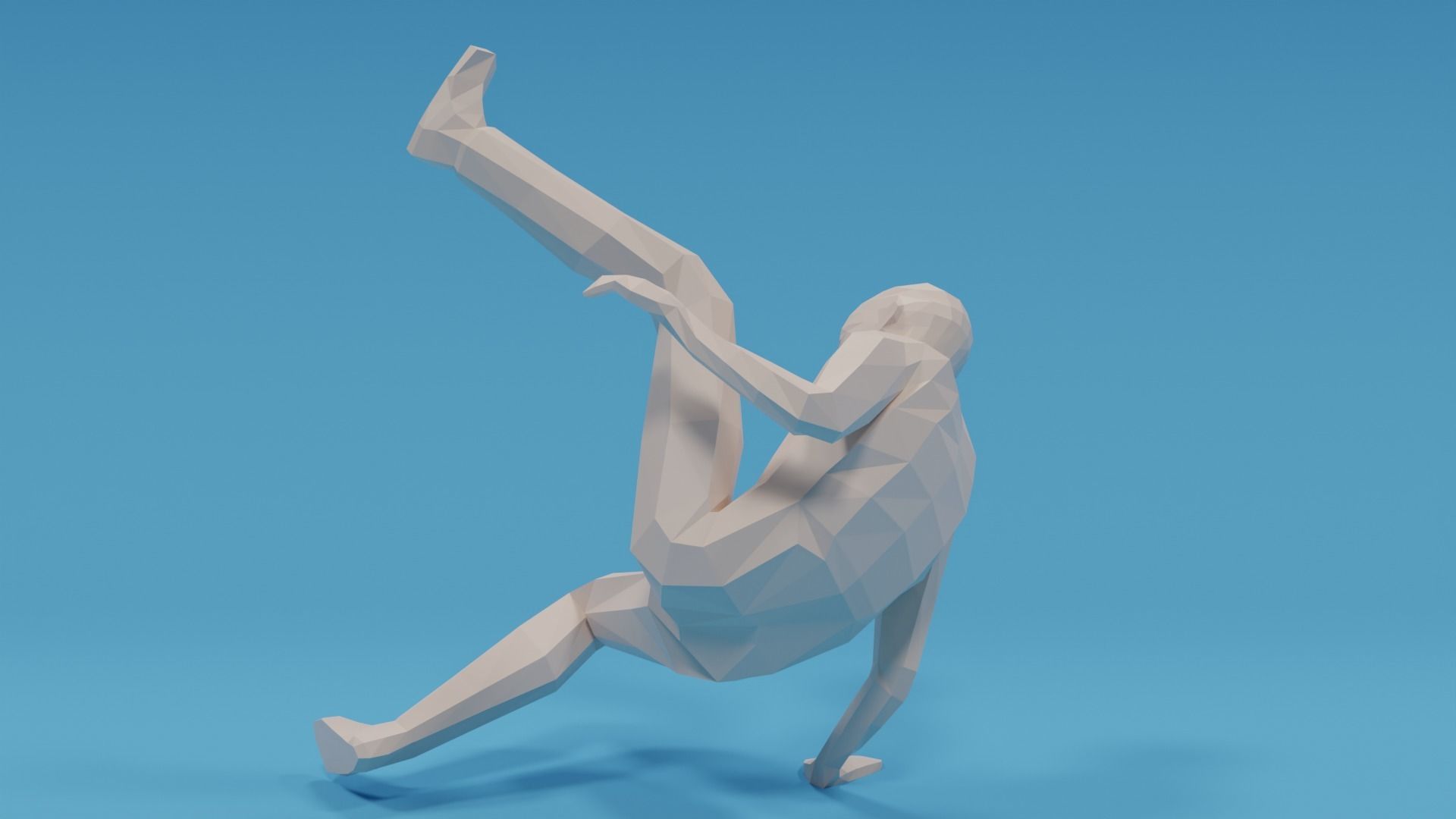 Low Poly Break Dance Kid Low-poly 3D model_4