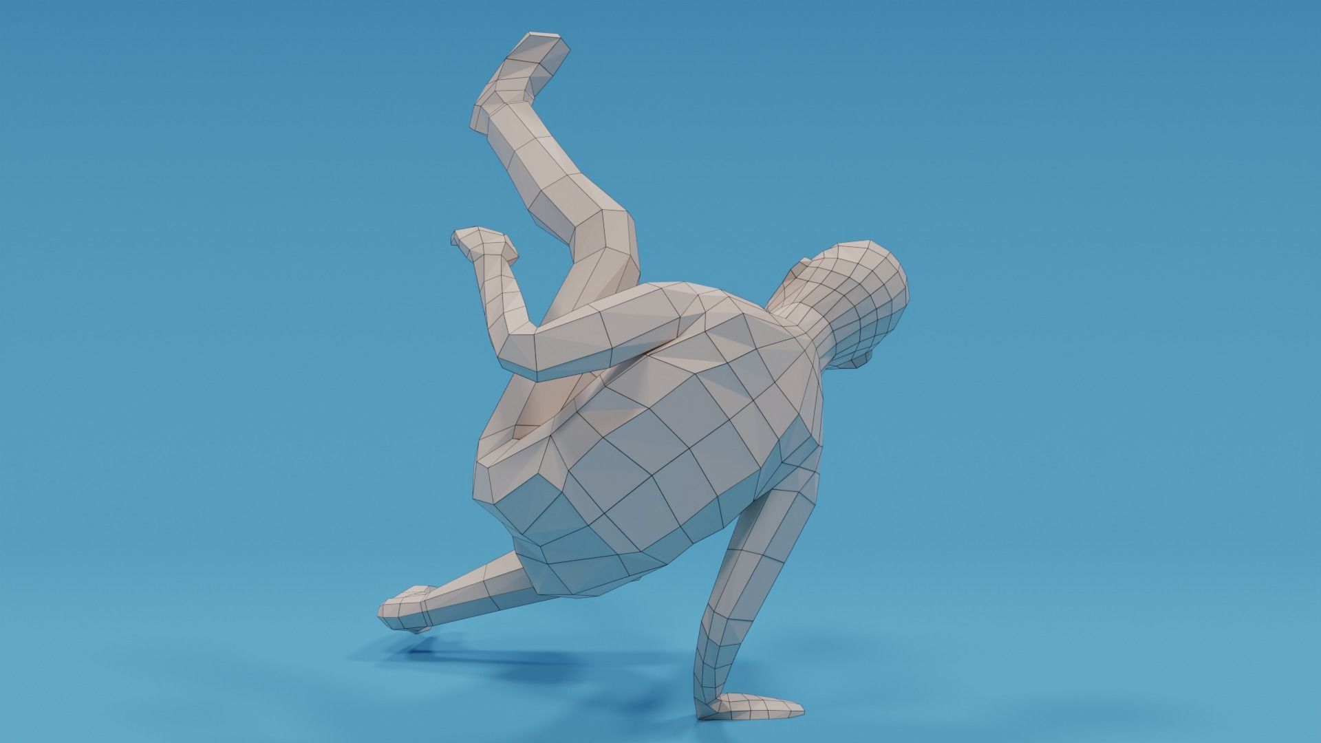 Low Poly Break Dance Kid Low-poly 3D model_15
