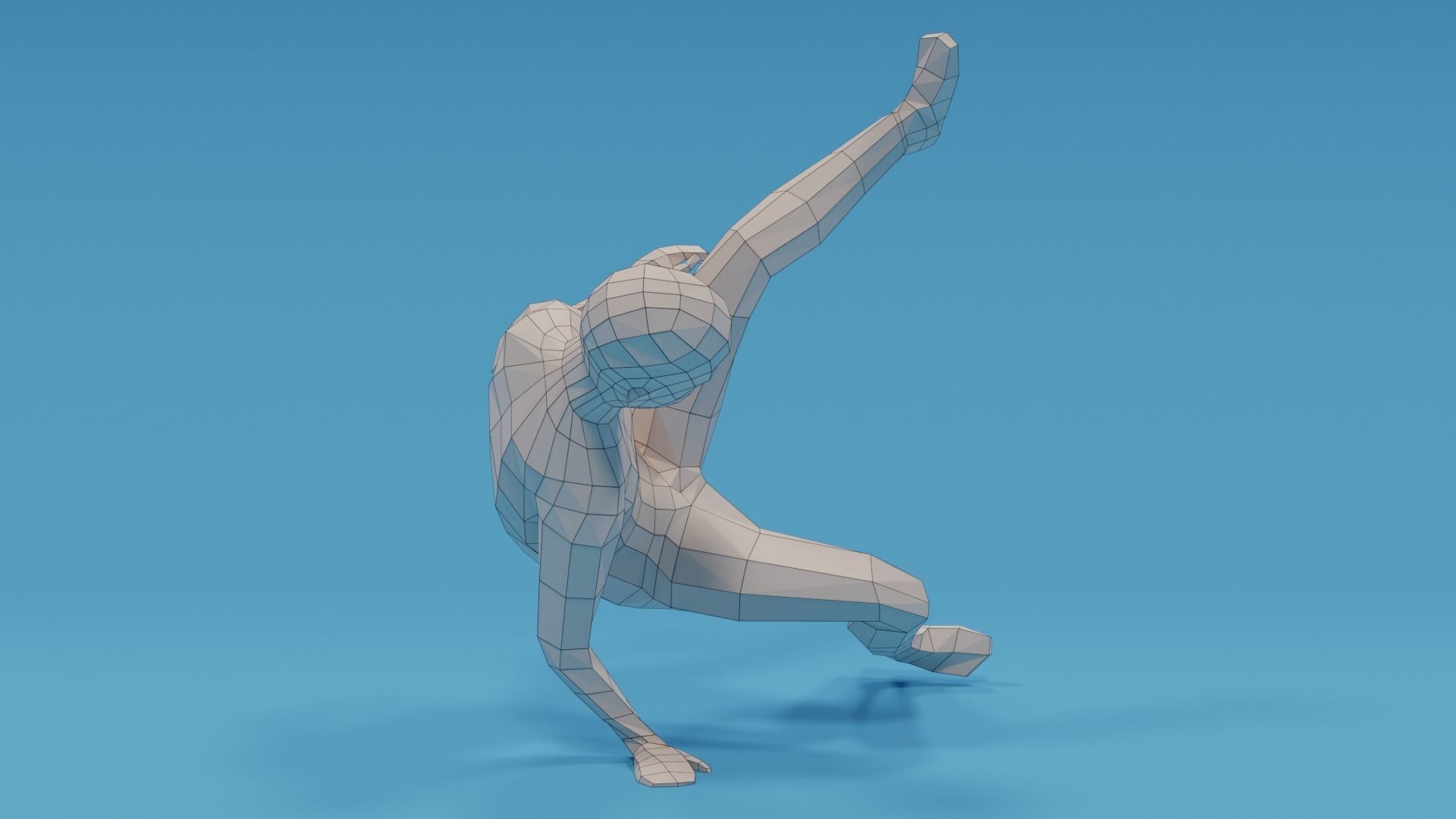 Low Poly Break Dance Kid Low-poly 3D model_17