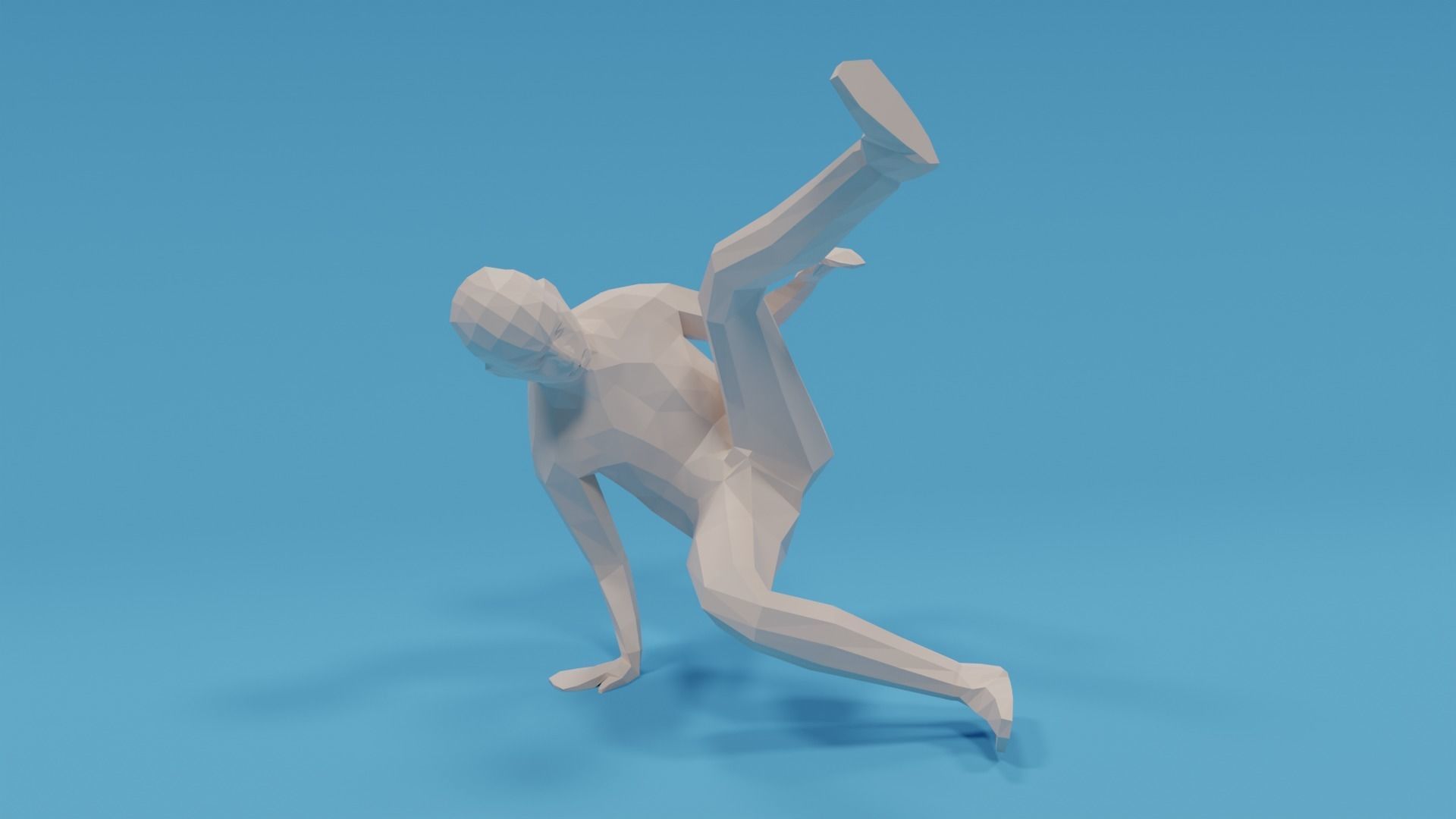 Low Poly Break Dance Kid Low-poly 3D model_1