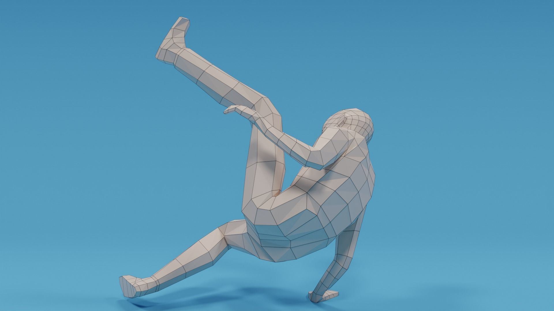 Low Poly Break Dance Kid Low-poly 3D model_14