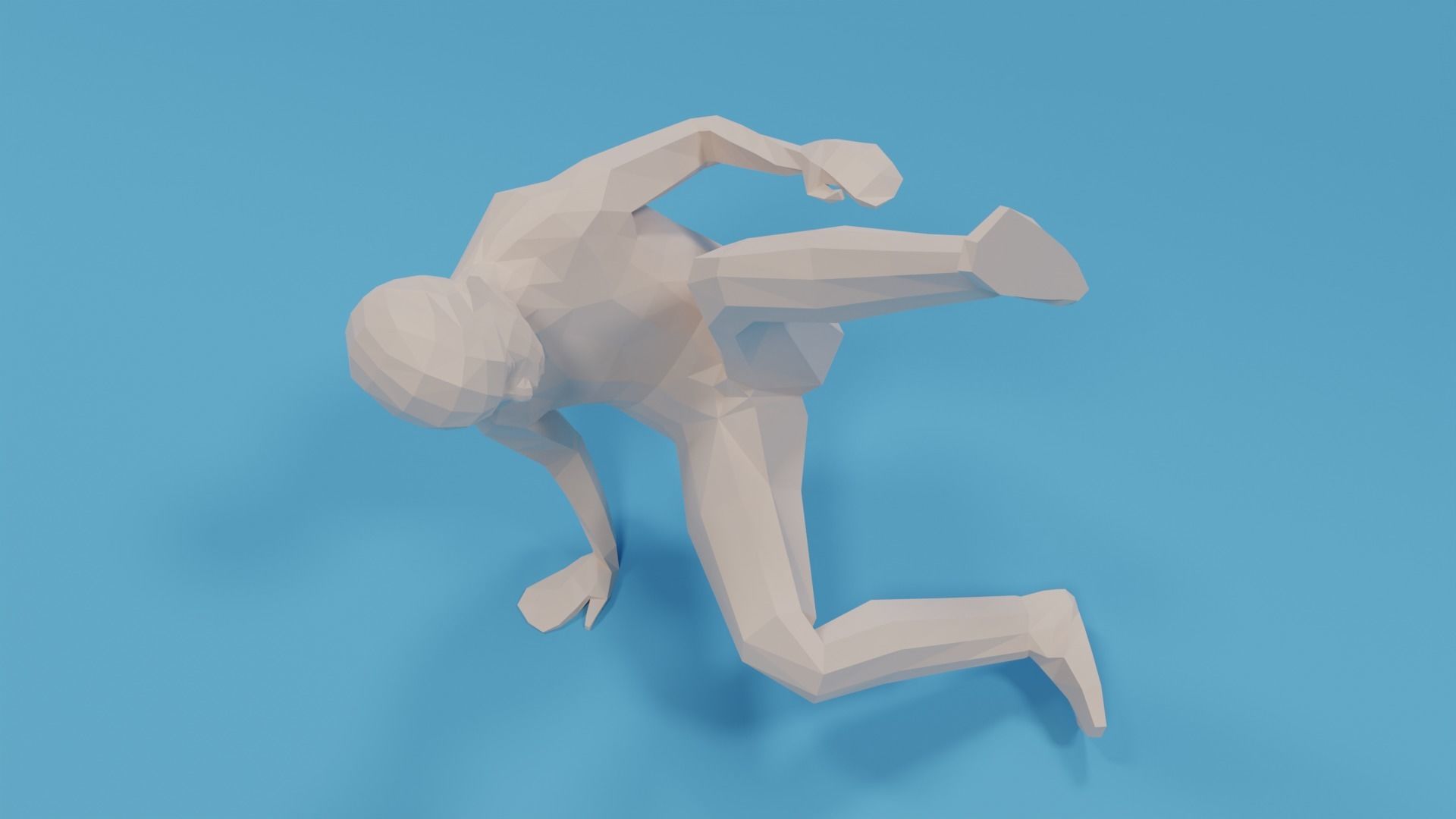 Low Poly Break Dance Kid Low-poly 3D model_8