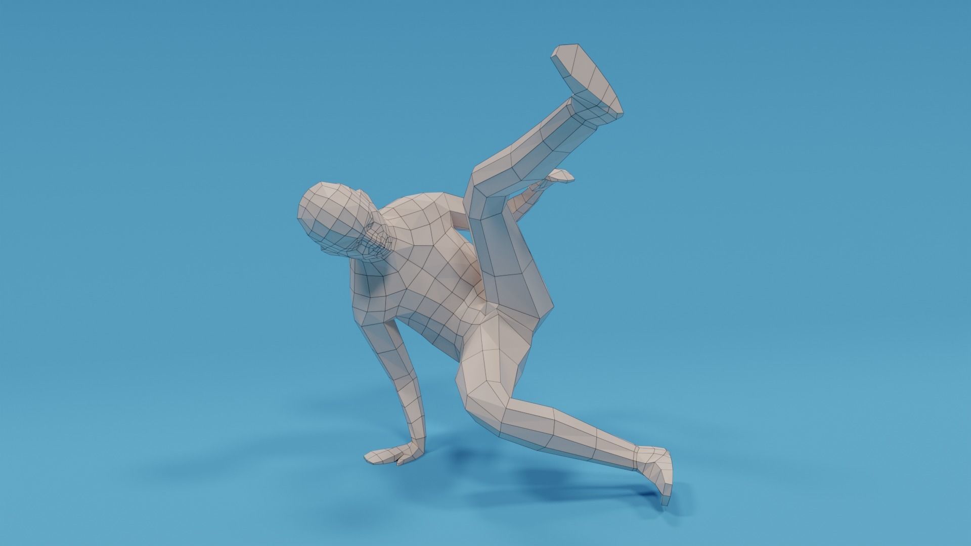Low Poly Break Dance Kid Low-poly 3D model_11