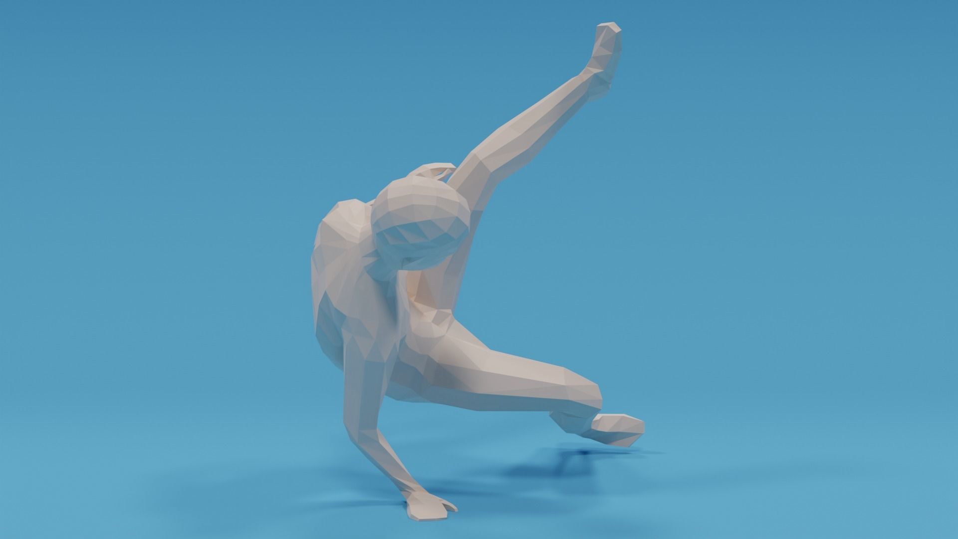 Low Poly Break Dance Kid Low-poly 3D model_7