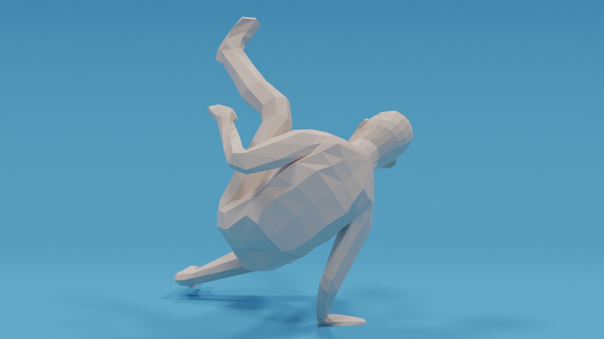 Low Poly Break Dance Kid Low-poly 3D model_5