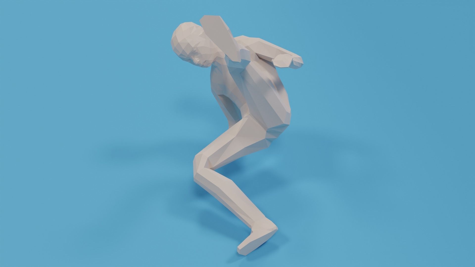 Low Poly Break Dance Kid Low-poly 3D model_9