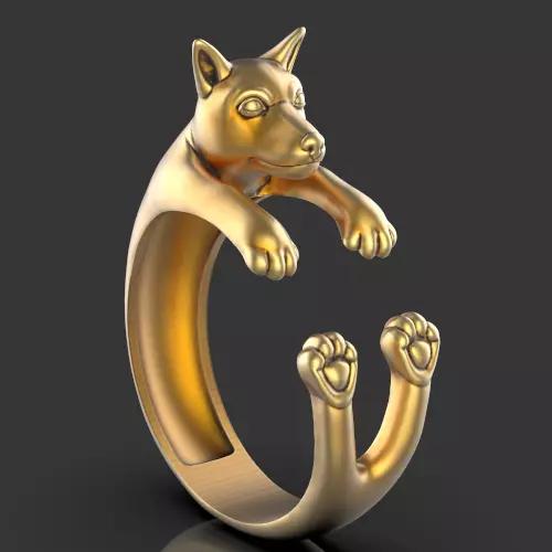 Dog ring Silver Gold Print 3D print model