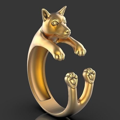 Dog ring Silver Gold  Print  3D print model