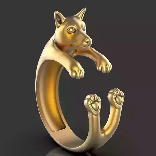 Dog ring Silver Gold  Print  3D print model