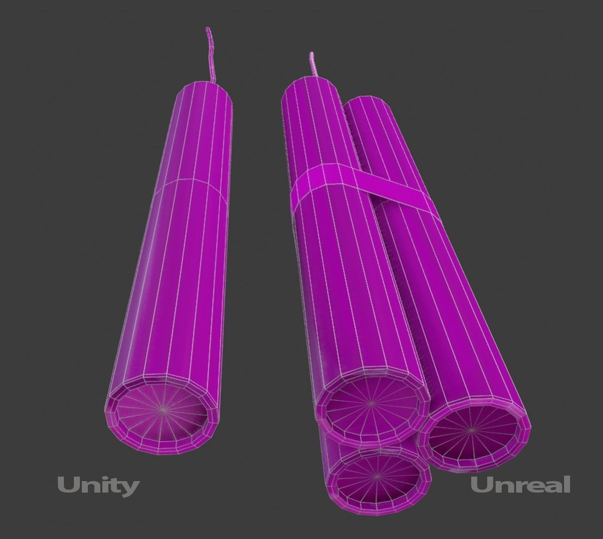 Dynamite  PBR Low Poly Asset Pack Low-poly 3D model_5