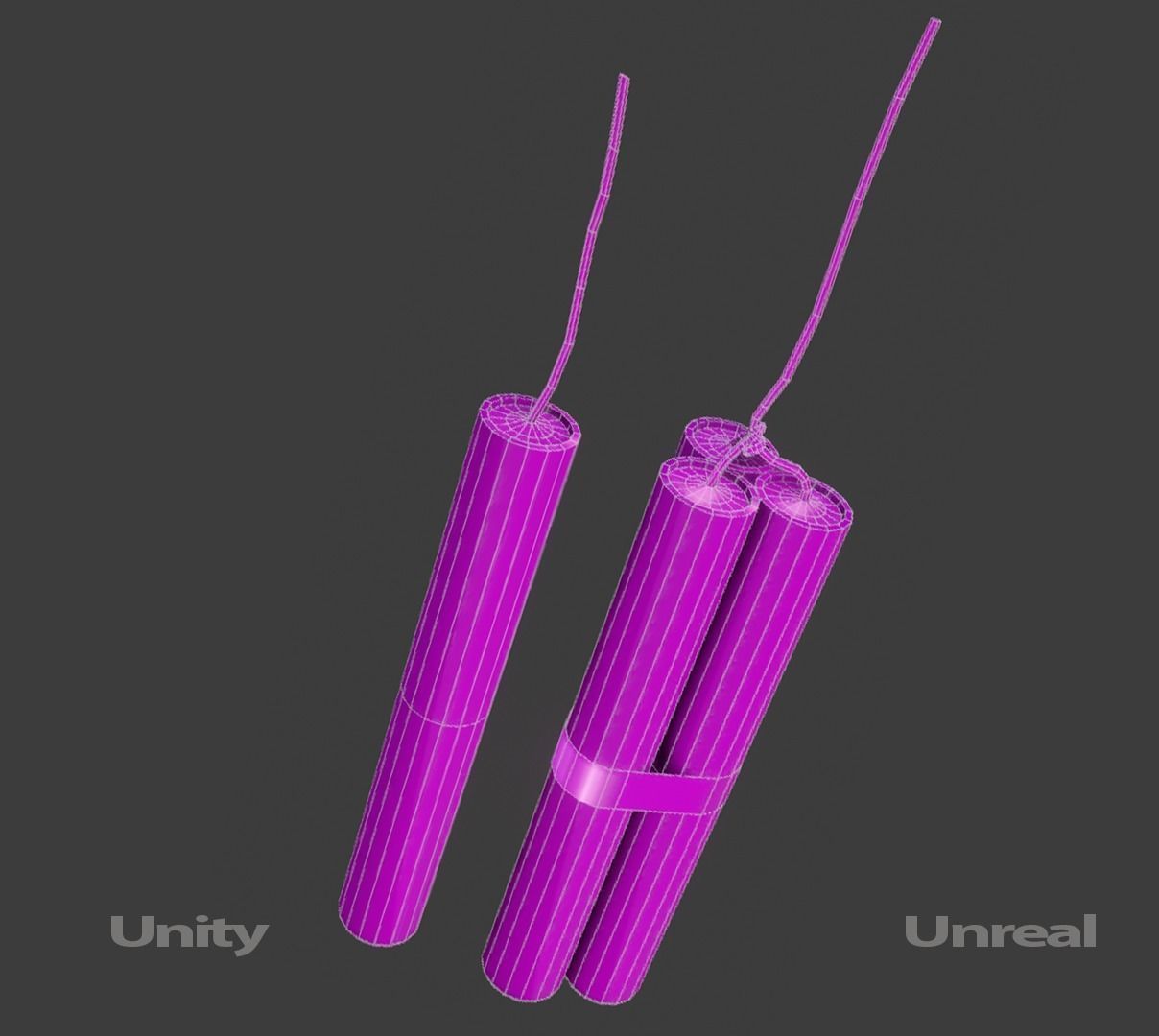Dynamite  PBR Low Poly Asset Pack Low-poly 3D model_4