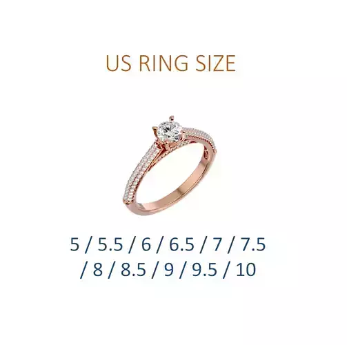 Women solitaire ring full US finger size 3dm stl render detail 3D print model