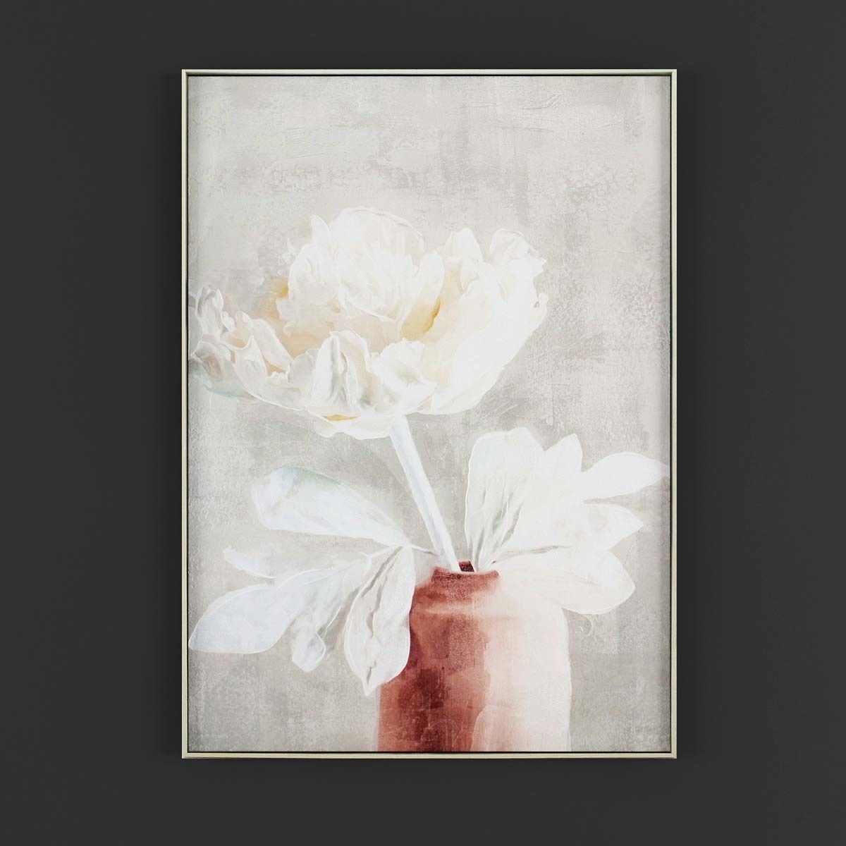 Pictures38 peony in vase wall art Low-poly 3D model_1
