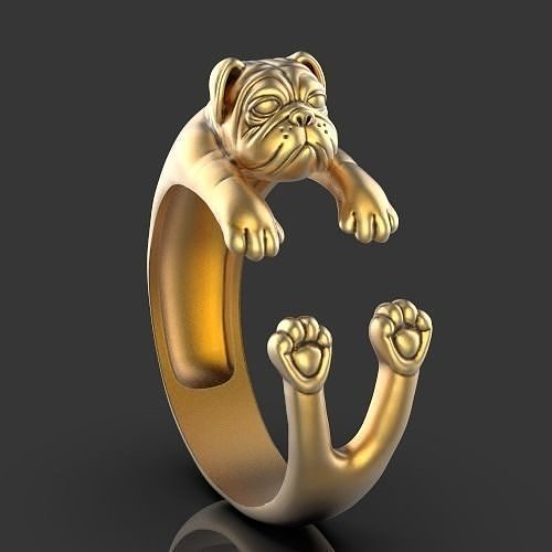 Dog ring Silver Gold  Print 3D print model