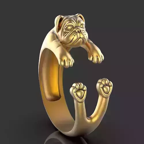 Dog ring Silver Gold  Print 3D print model