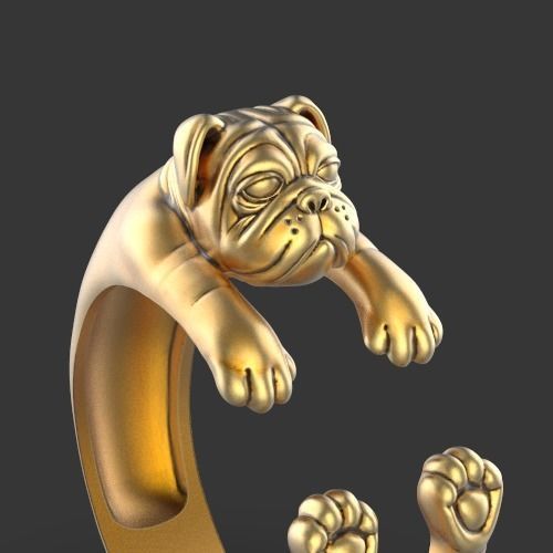 Dog ring Silver Gold  Print 3D print model_1