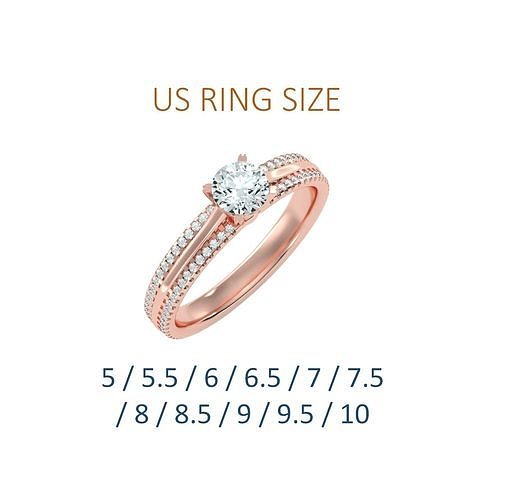 Women solitaire ring full US finger size 3dm stl render detail  3D print model