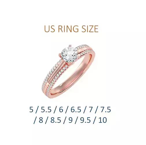 Women solitaire ring full US finger size 3dm stl render detail 