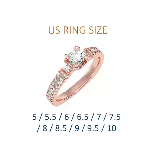 Women solitaire ring full US finger size 3dm stl render detail  3D print model