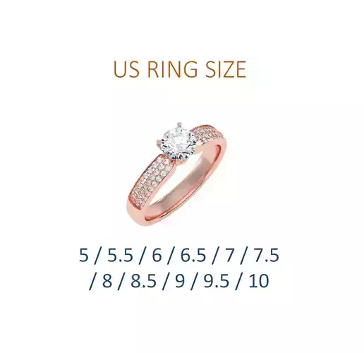 Women solitaire ring full US finger size 3dm stl render detail 