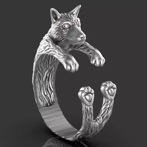 Dog ring Silver Gold Print 3D print model