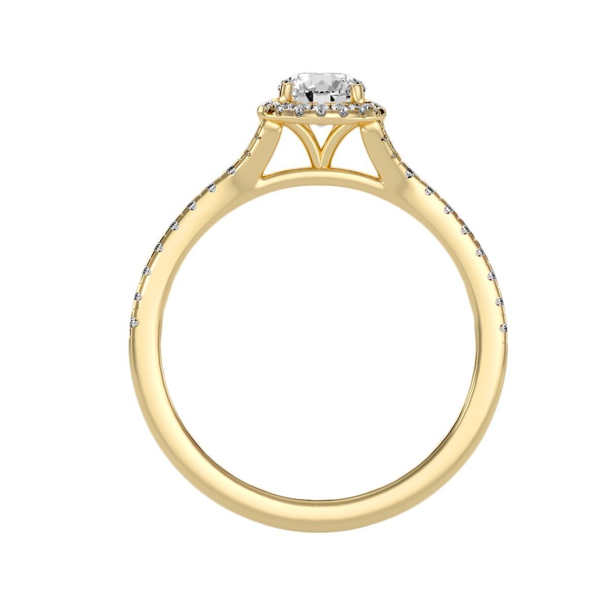 Women solitaire ring full US finger size 3dm stl render detail 3D print model_20