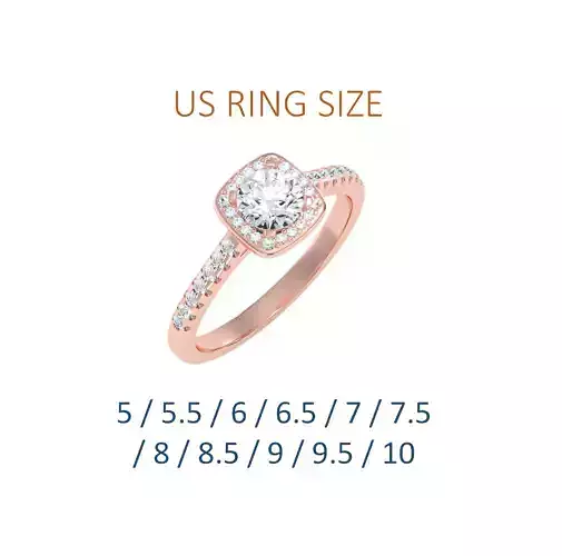 Women solitaire ring full US finger size 3dm stl render detail 