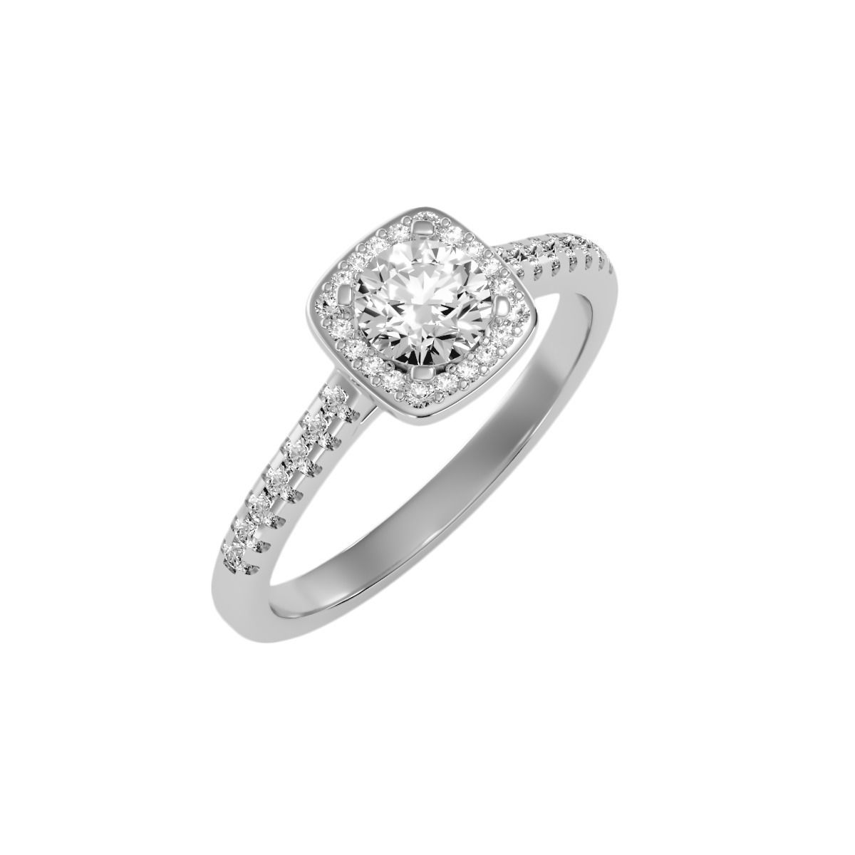 Women solitaire ring full US finger size 3dm stl render detail 3D print model_17