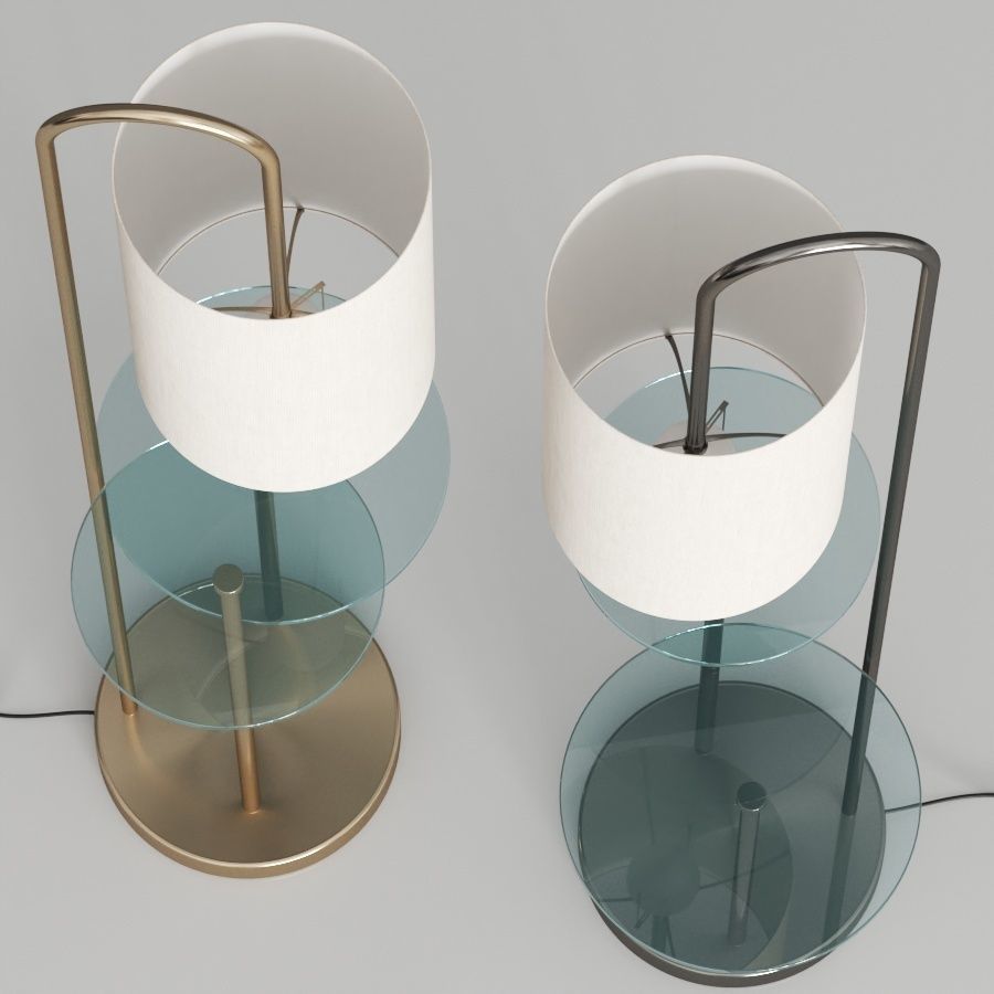 West Elm Deco Shelf Floor Lamp 3D model_1