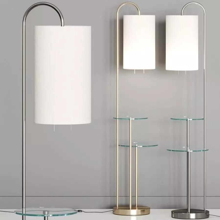 West Elm Deco Shelf Floor Lamp 3D model_0