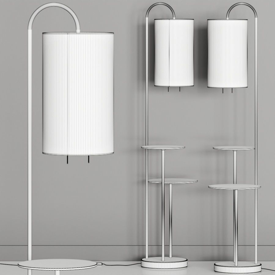 West Elm Deco Shelf Floor Lamp 3D model_4