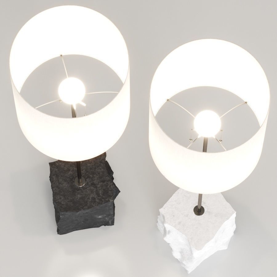 CB2 Raw Marble Floor Lamp 3D model_1