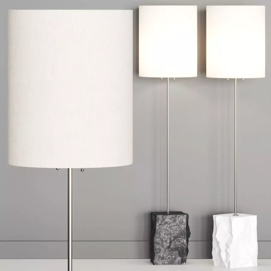 CB2 Raw Marble Floor Lamp 3D model_0
