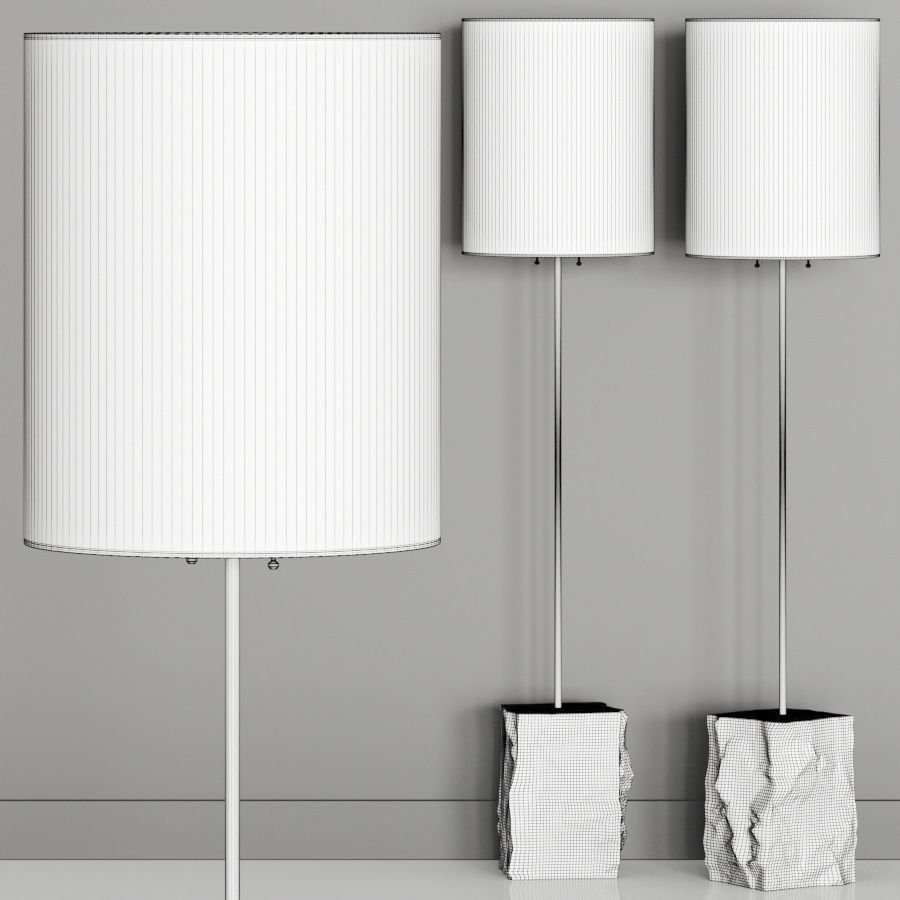 CB2 Raw Marble Floor Lamp 3D model_3