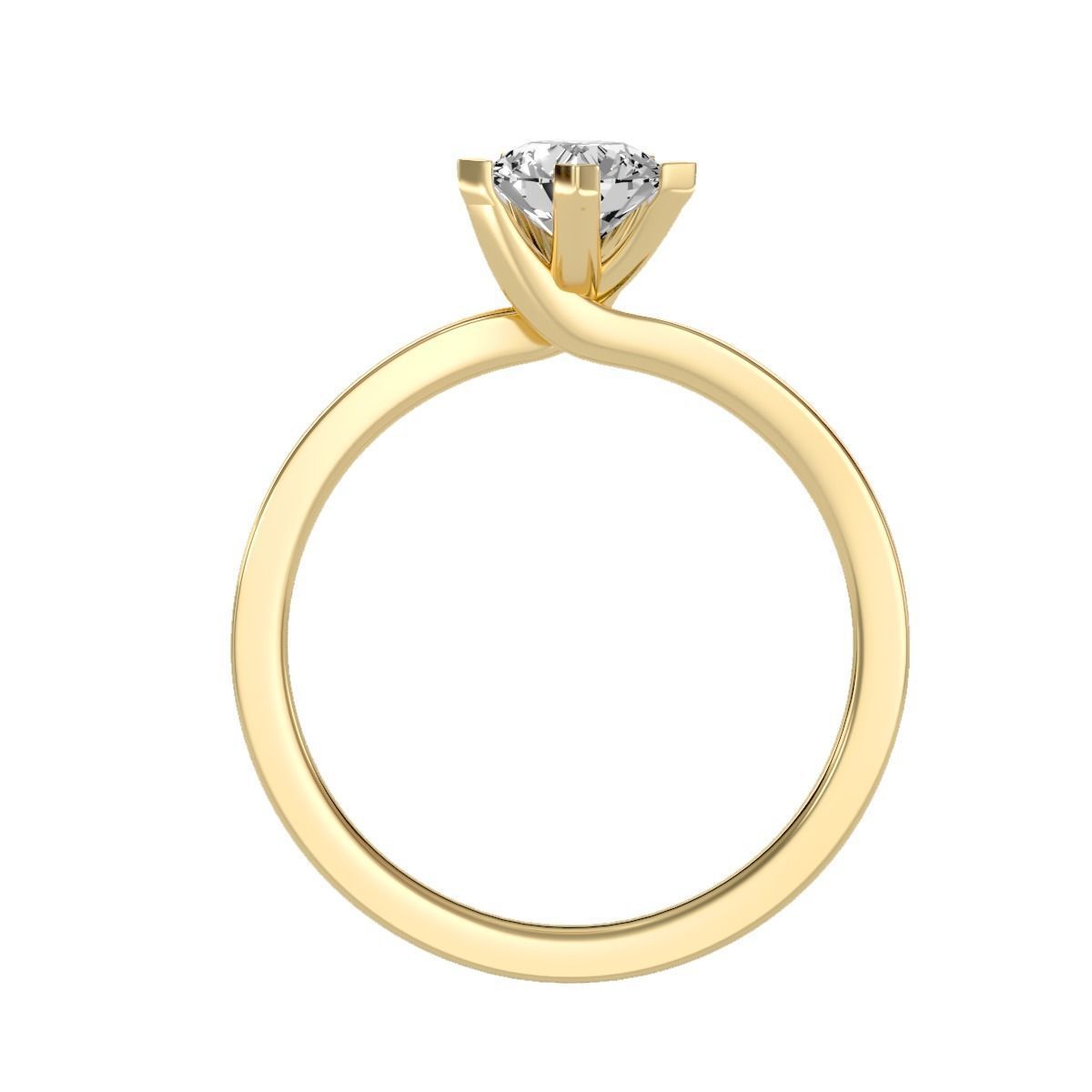 Women solitaire ring full US finger size 3dm stl render detail 3D print model_20