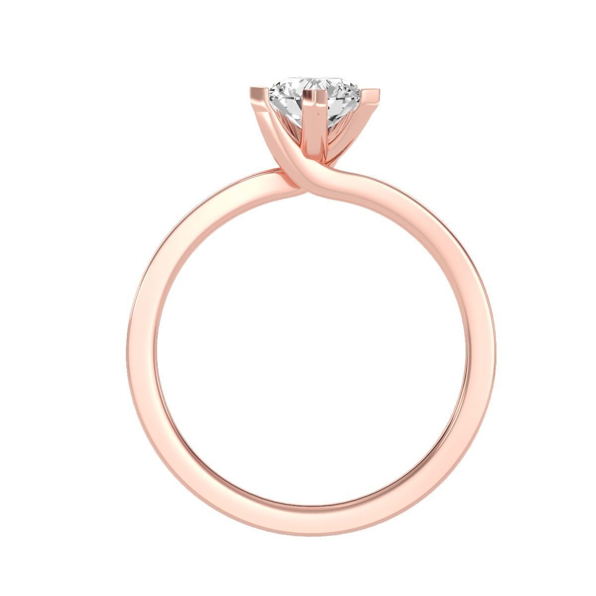 Women solitaire ring full US finger size 3dm stl render detail 3D print model_12