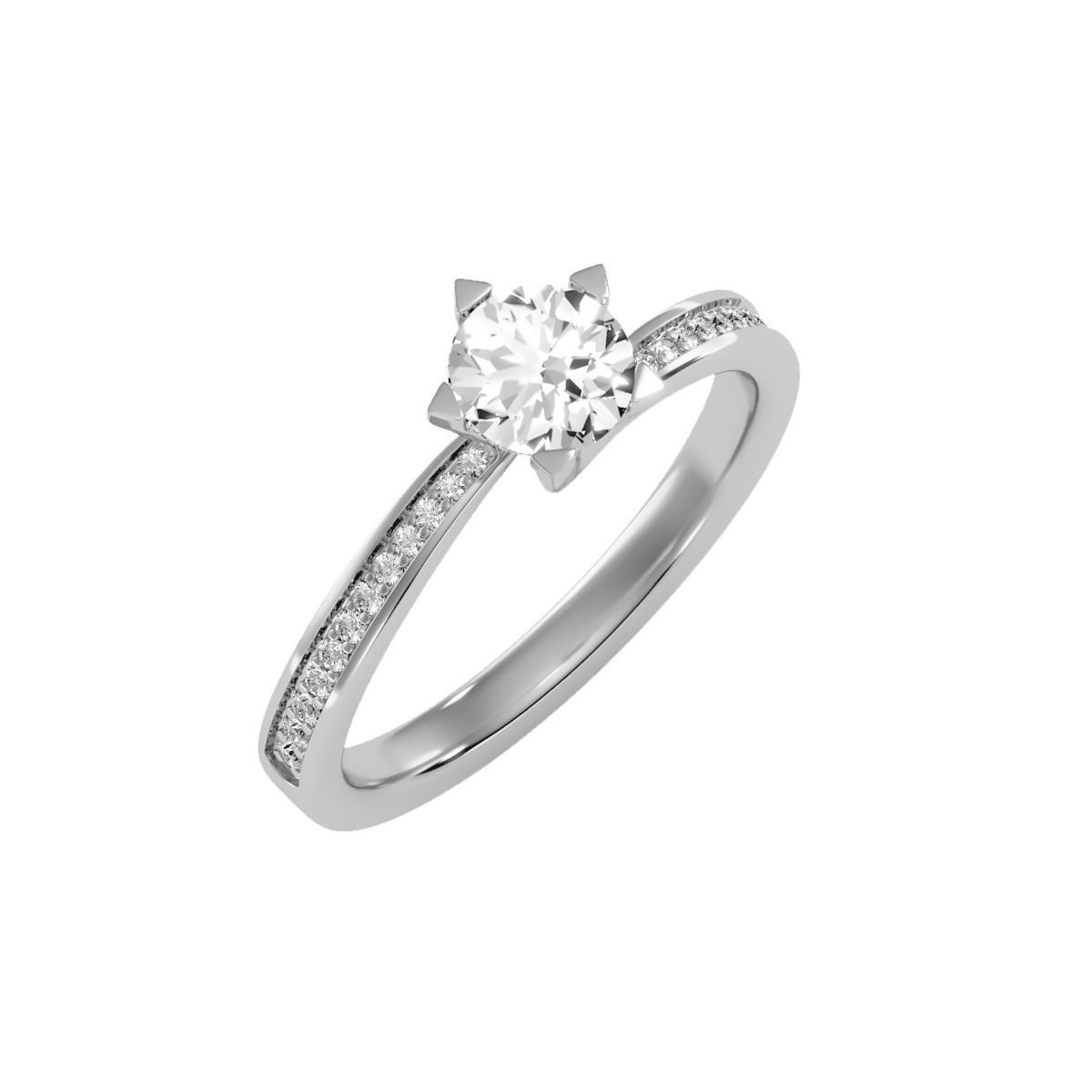 Women solitaire ring full US finger size 3dm stl render detail 3D print model_17
