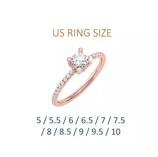 Women solitaire ring full US finger size 3dm stl render detail 