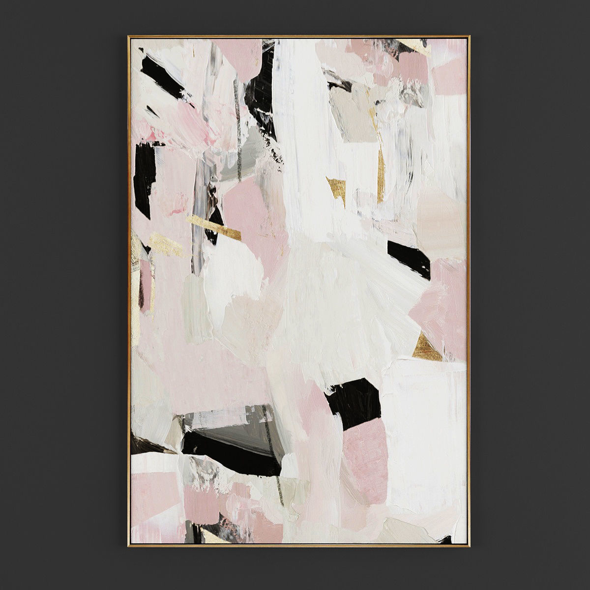 Pictures54 abstract painting gold Low-poly 3D model_2