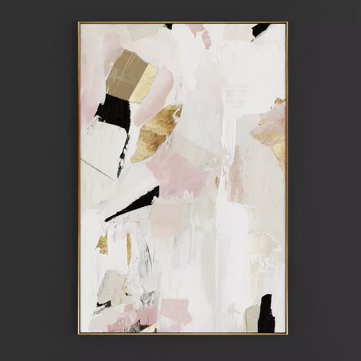 Pictures54 abstract painting gold Low-poly 3D model_0