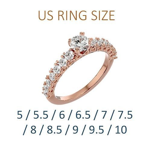 Women solitaire ring full US finger size 3dm stl render detail 3D print model