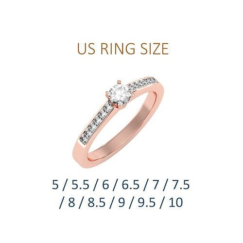 Women solitaire ring full US finger size 3dm stl render detail  3D print model