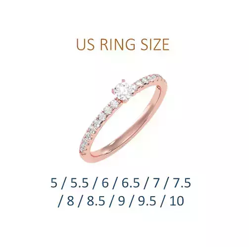 Women solitaire ring full US finger size 3dm stl render detail