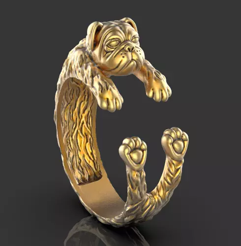 Dog ring Silver Gold  Print 3D print model_0