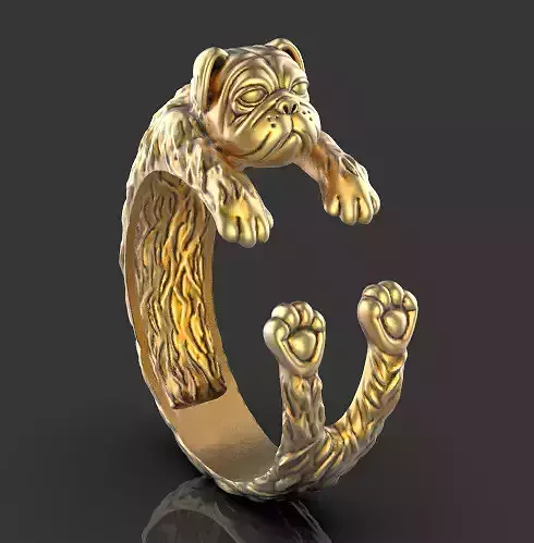 Dog ring Silver Gold  Print 3D print model