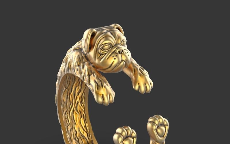 Dog ring Silver Gold  Print 3D print model_1