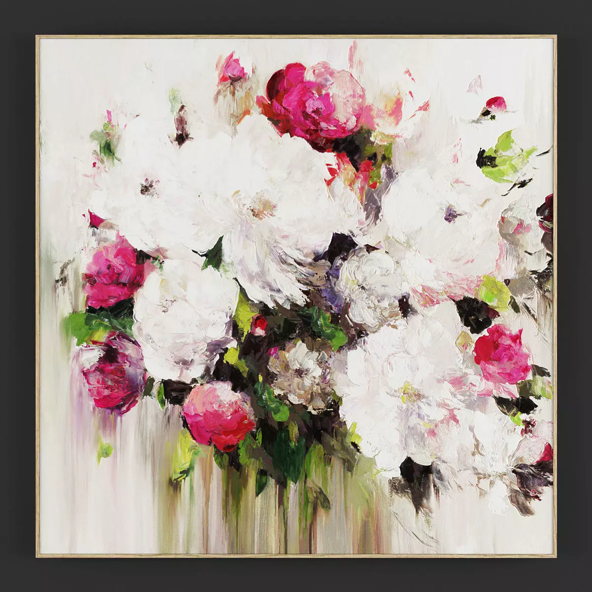 Pictures58 abstract painting of flowers in vase Low-poly 3D model_0