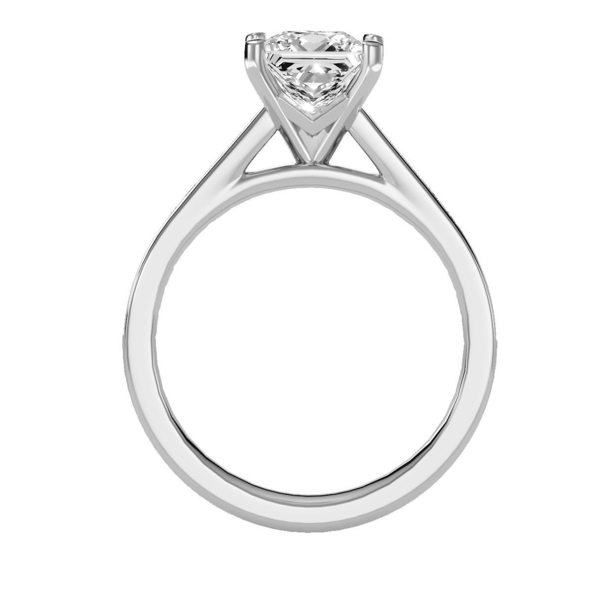Women solitaire ring full US finger size 3dm stl render detail 3D print model_16